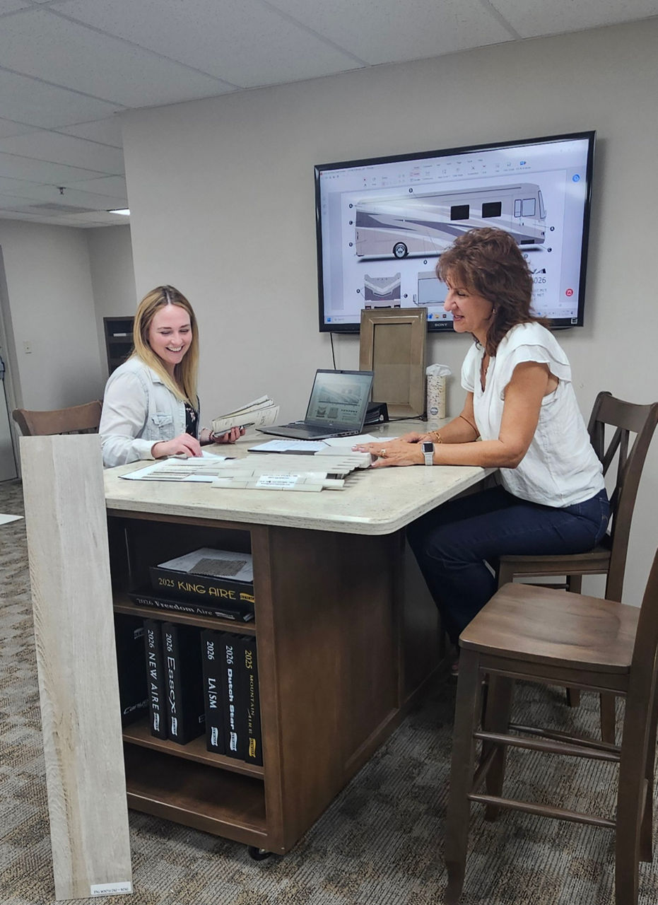 Interior design consultation with Newmar